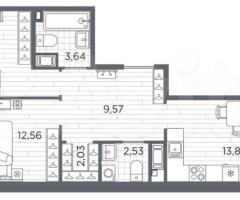 2-к. квартира, 58 м², 11/13 эт. - 3