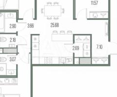 3-к. квартира, 83,7 м², 8/10 эт. - 2