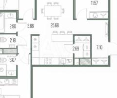 3-к. квартира, 83,7 м², 7/10 эт. - 2