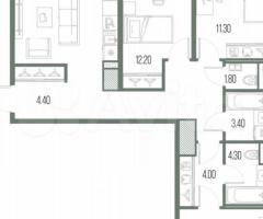 3-к. квартира, 89,3 м², 6/14 эт. - 2