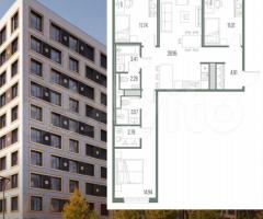 3-к. квартира, 83,6 м², 9/10 эт.