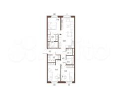 3-к. квартира, 85,1 м², 2/7 эт. - 2