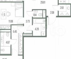 3-к. квартира, 90,7 м², 8/10 эт. - 2