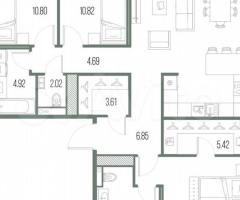 3-к. квартира, 103,5 м², 7/10 эт. - 2