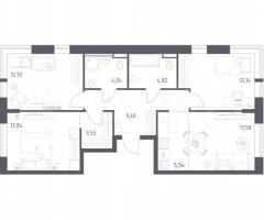 3-к. квартира, 77,1 м², 10/24 эт.