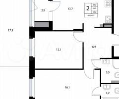 3-к. квартира, 62,2 м², 1/3 эт. - 3