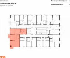 3-к. квартира, 85,4 м², 9/12 эт. - 2