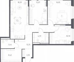 3-к. квартира, 88,2 м², 1/11 эт.