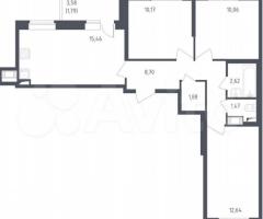 3-к. квартира, 65,5 м², 10/11 эт.