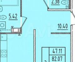 3-к. квартира, 82,1 м², 3/4 эт.