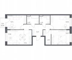 3-к. квартира, 79 м², 21/24 эт.