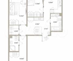 3-к. квартира, 75,6 м², 10/12 эт.