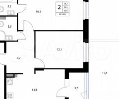 3-к. квартира, 62 м², 1/3 эт. - 3
