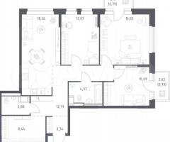 3-к. квартира, 89 м², 4/11 эт.