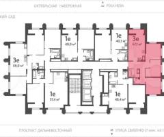 3-к. квартира, 67,4 м², 23/23 эт. - 2