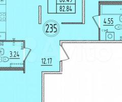 3-к. квартира, 78,1 м², 1/4 эт.
