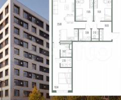 3-к. квартира, 85 м², 8/10 эт.