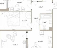 3-к. квартира, 69,4 м², 5/12 эт.