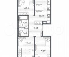 3-к. квартира, 73,7 м², 4/5 эт. - 3