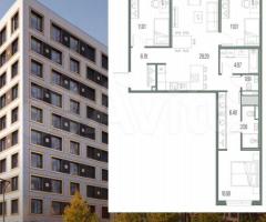 3-к. квартира, 83,8 м², 3/10 эт.