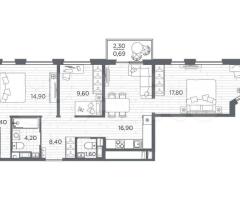 3-к. квартира, 77,5 м², 3/5 эт. - 3