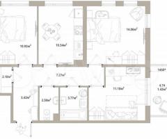 3-к. квартира, 67,2 м², 10/12 эт.