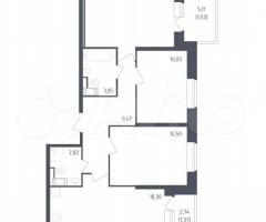 3-к. квартира, 75,6 м², 4/23 эт.