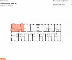 3-к. квартира, 77,6 м², 6/12 эт. - 2