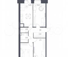 3-к. квартира, 74,2 м², 14/23 эт.