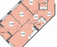 3-к. квартира, 87 м², 4/24 эт.