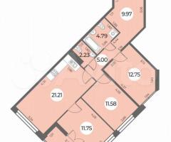 3-к. квартира, 81 м², 5/24 эт.