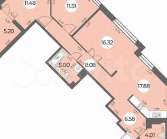 3-к. квартира, 83 м², 13/24 эт.