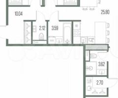 3-к. квартира, 85 м², 4/10 эт. - 2