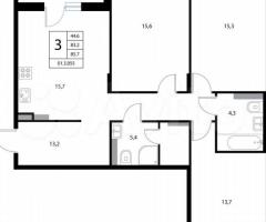 3-к. квартира, 85,7 м², 3/3 эт. - 3