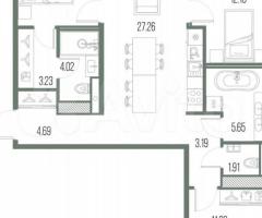 3-к. квартира, 84 м², 7/10 эт. - 2