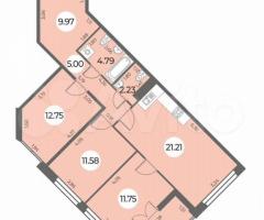 3-к. квартира, 81 м², 6/24 эт.