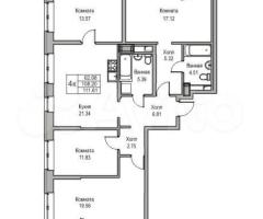 4-к. квартира, 111,6 м², 3/23 эт. - 3