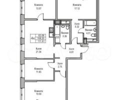 4-к. квартира, 111,6 м², 3/23 эт. - 3