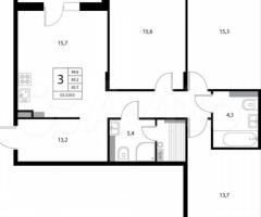 4-к. квартира, 85,7 м², 3/3 эт. - 3