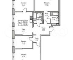 4-к. квартира, 112,3 м², 2/23 эт. - 3