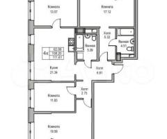 4-к. квартира, 111,6 м², 6/23 эт. - 3